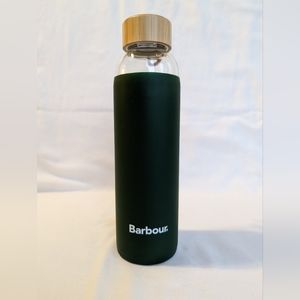 Barbour Glass Silicone Sleeve Cover Water Bottle Hunter Forest Green